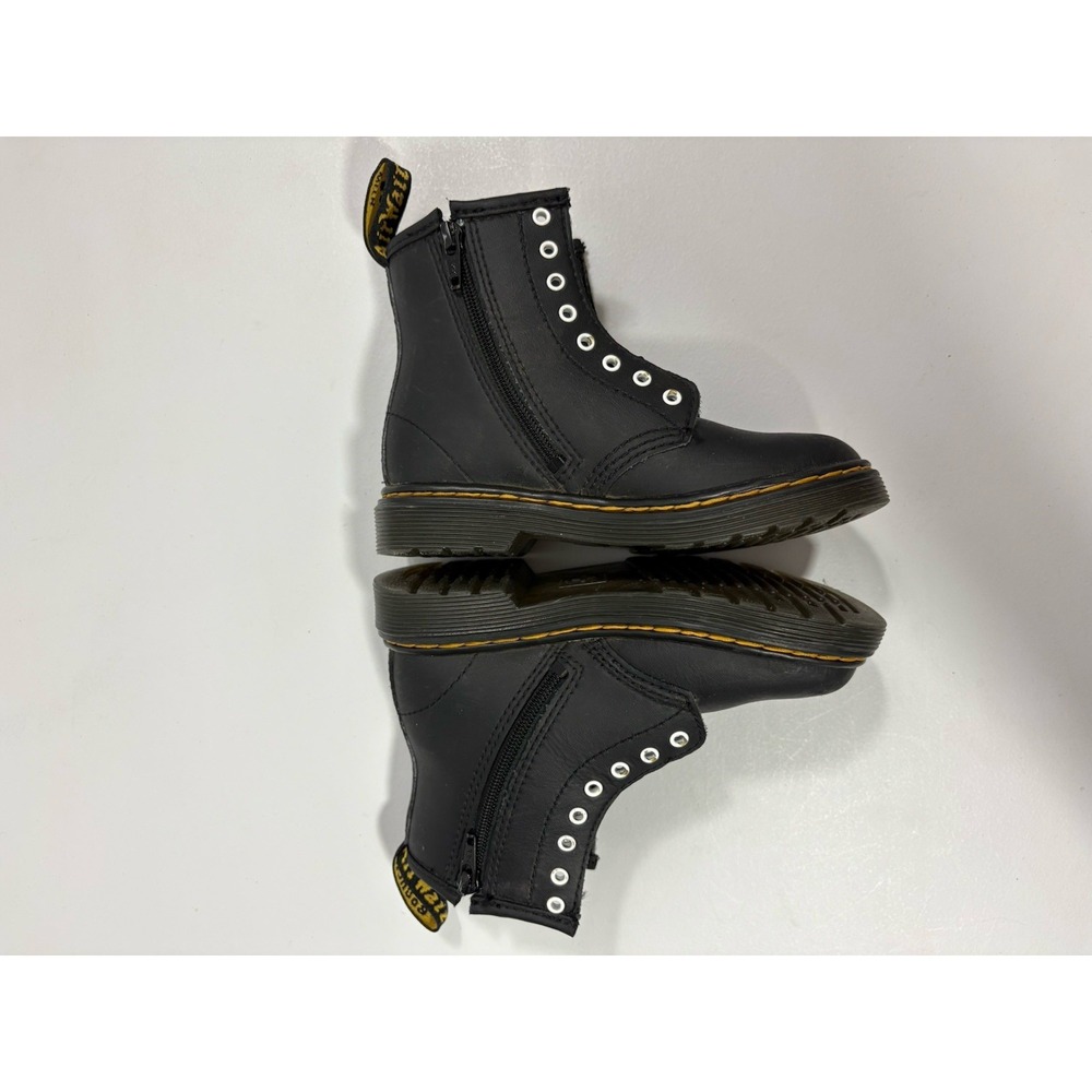 Dr. Martens 1460 T Skull & Bones Black Leather Toddler Boots US 9 NO LACES - Picture 4 of 8